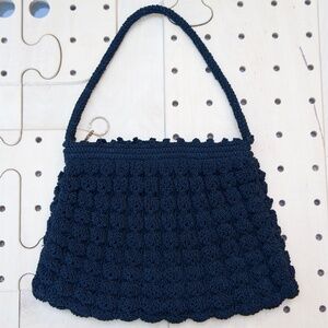 Vintage TALON Black Crochet/Woven Cocktail Evening Purse